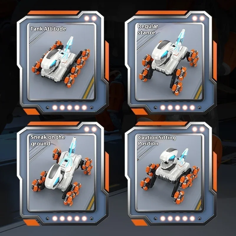 Carro de controle remoto das crianças oito rodas dublê máquina dinossauro spray relógio elétrico indução robô inteligente brinquedo atacado