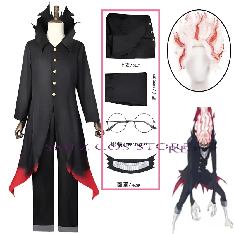 

Okarun Ken Takakura Cosplay Anime Dandadan Costume Wig Mask Turbo Granny Powers Black Uniform Suit Halloween Suit for Man