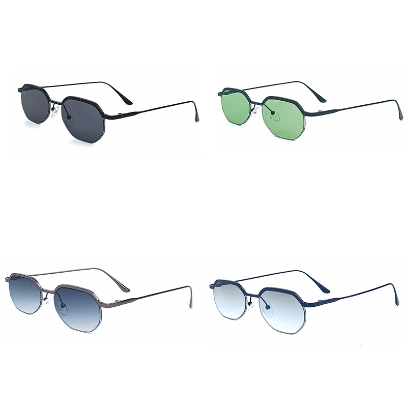 HBK-Óculos de sol retrô com armação pequena para homens e mulheres, lentes poligonais, viagens, óculos de festa, estilo verão, novos