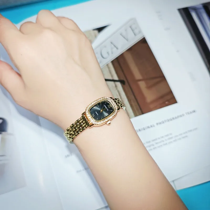 SUNMATE Brand Luxury Fashion Elegant Waterproof Luminous Needle Watch Bracelet Diamond Stainless Steel Quartz Women's Watch