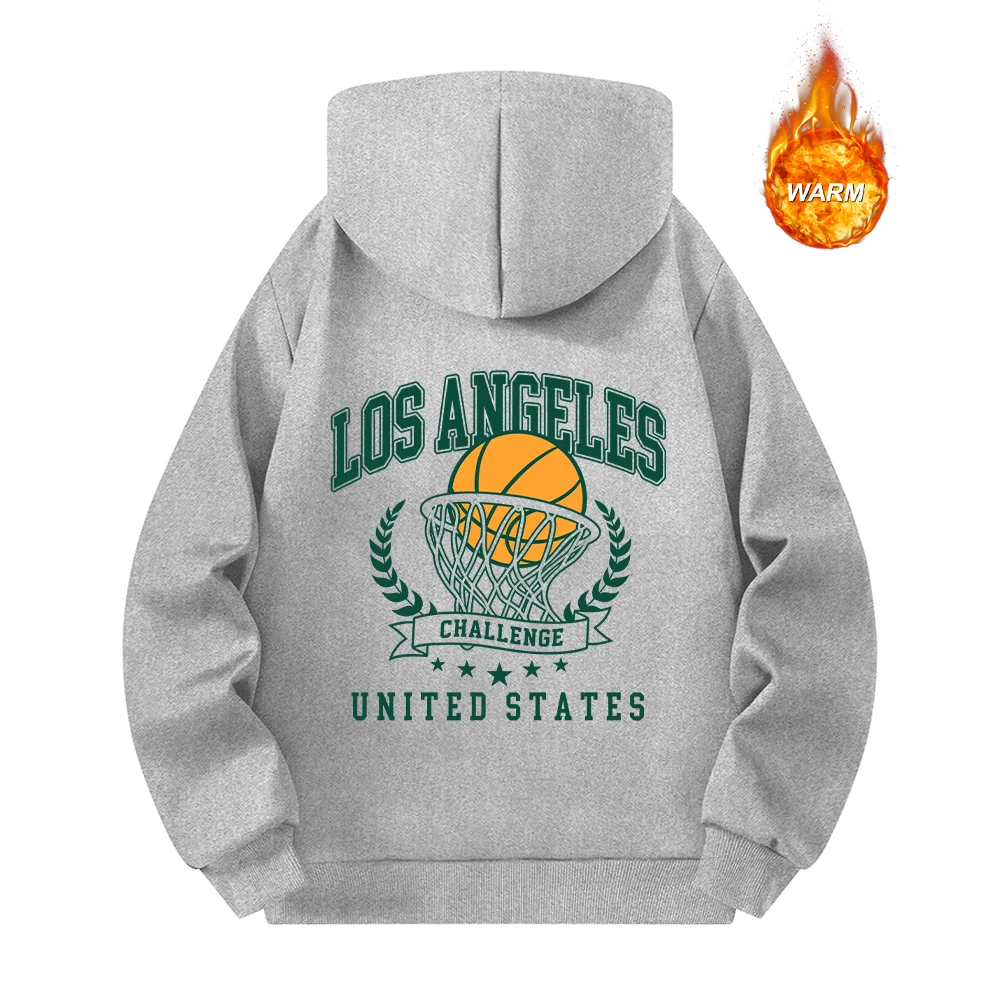 Men's Half Zip Hoodies Fun Basketball Print Thick And Warm Pullover Sweatshirt Autumn Everyday Street Style Commute Outfit