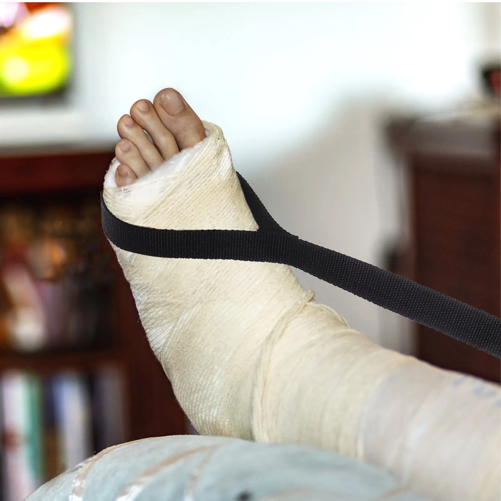 Leg Lifter Strap Long Nylon Elder Disabled Patient Transfer Belt Rigid Foot Safety Sling for Bed Wheelchair Car Hip
