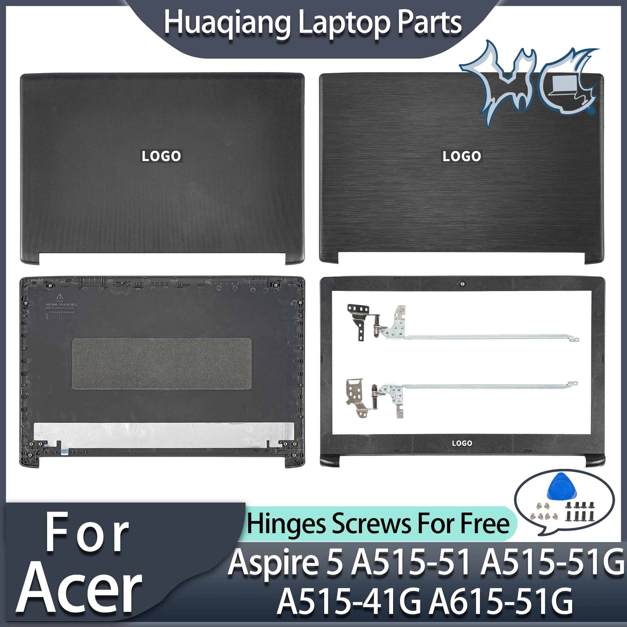 

New Laptop Replace Covers For Acer Aspire 5 A515-51 A515-51G A515-41G A615 A615-51G LCD Back Cover Front Bezel Hinges Top Cases