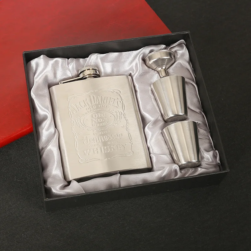 

Portable Stainless Steel Hip Flask 8oz Whisky Vodka Alcohol Drink Container Gift Box Pocket Bottle
