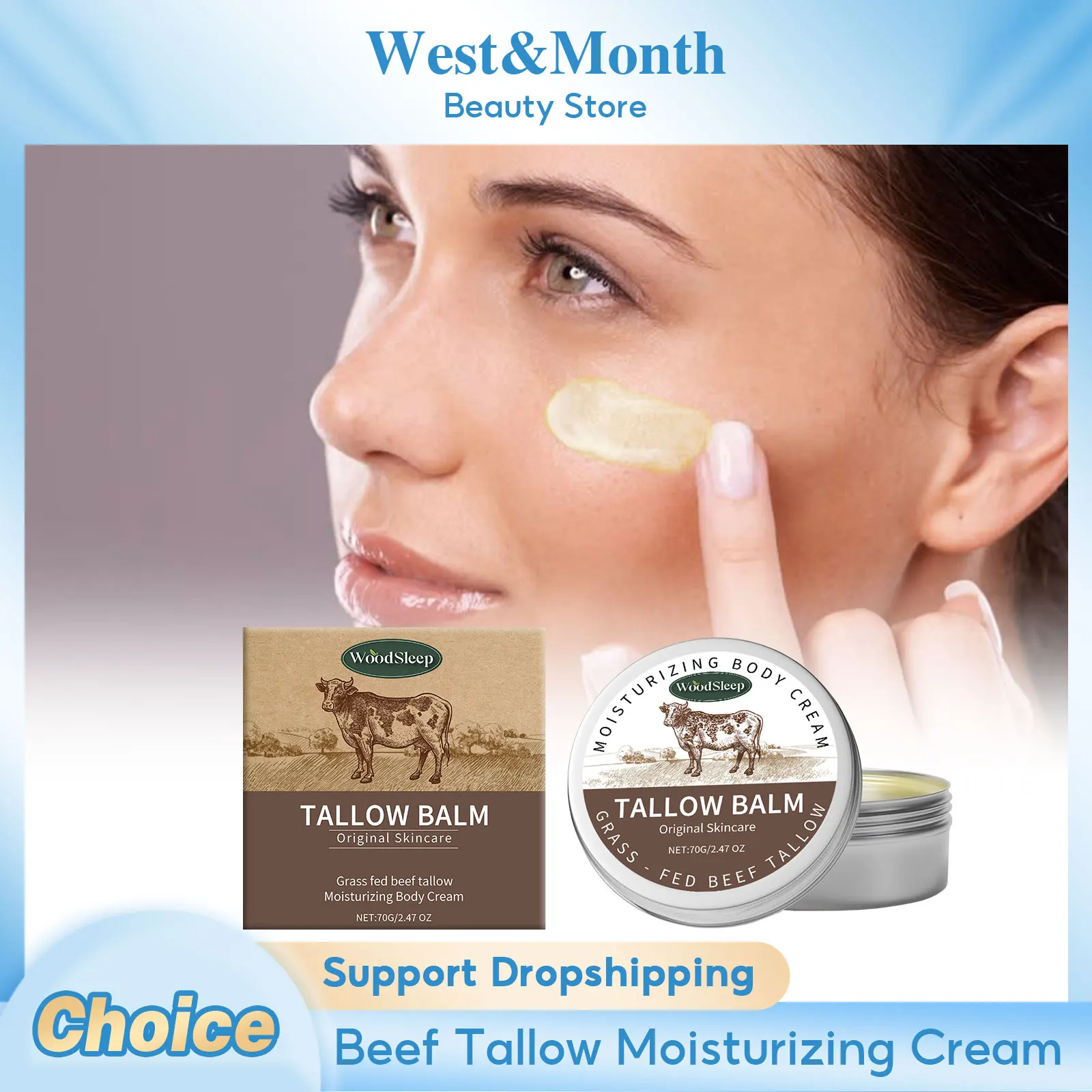 

Beef Tallow Moisturizing Cream Deep Nourishing Increases Skin Elasticity Improves Skin Radiance Soothing Firming Smoothing Cream