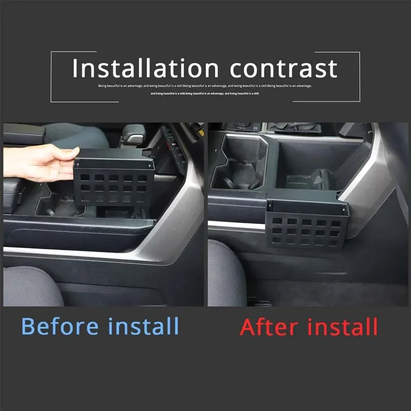 For Toyota Tundra/Sequoia Low configuration version 2022-2023 Car Center Console Side-mounted Storage Basket Alloy Accessories