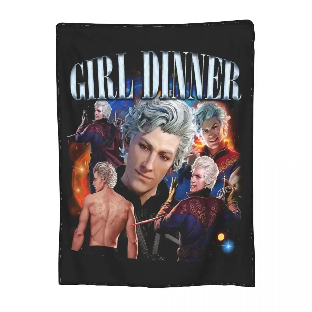 

Astarion Girl Dinner Inspired Meme Blanket BG3 Game Astarion Fan Cozy Throw Blanket for Bed Bedspreads