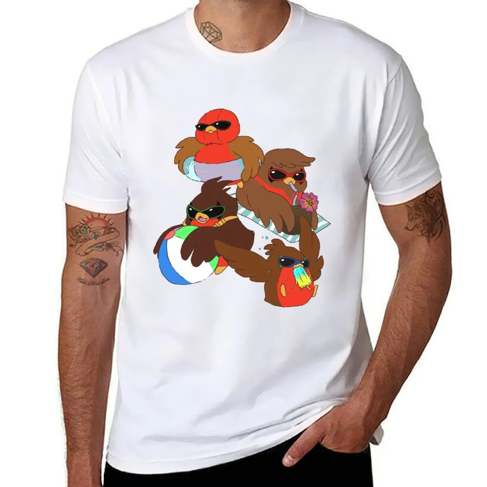 

Go!Robins! - Summer Time! T-Shirt cotton t shirt man t shirts for man pack white T-Shirt