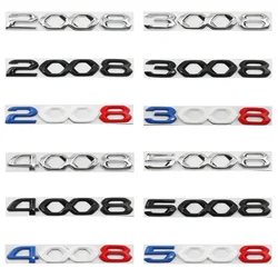 Letras de Metal 3D para maletero trasero de coche, logotipo de palabra, insignia, emblema, calcomanías adhesivas para Peugeot 2008, 3008, 4008, 5008, 2021, 2022, 2023, accesorios