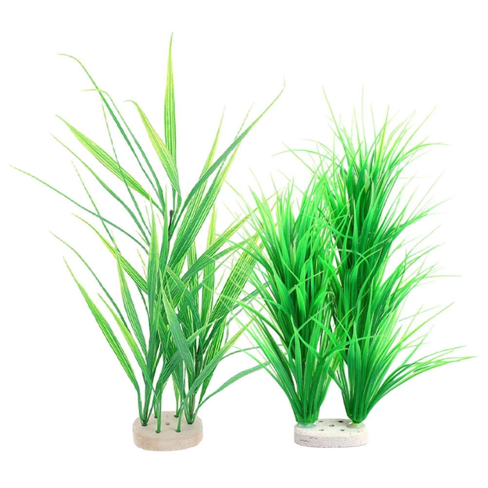 

2Pcs Lifelike Aquarium Plants Artificial Water Grass for Fish Bowl Reptile Tank Decor Soft Aquatic Foliage Habitat