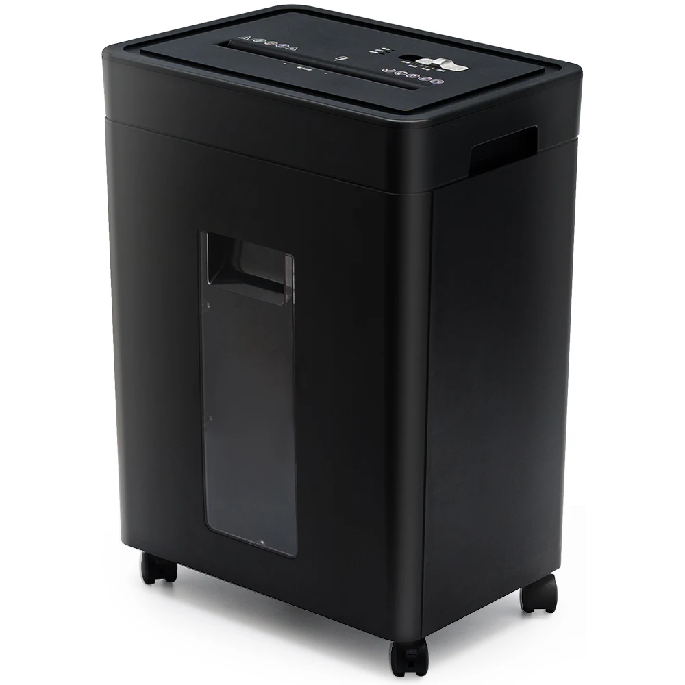 Office Home Manual Micro-cut Paper Shredder 2*12mm With 20L Pull-out Bin Cut Credit Card Low Noise With Wheels Paper Shredder