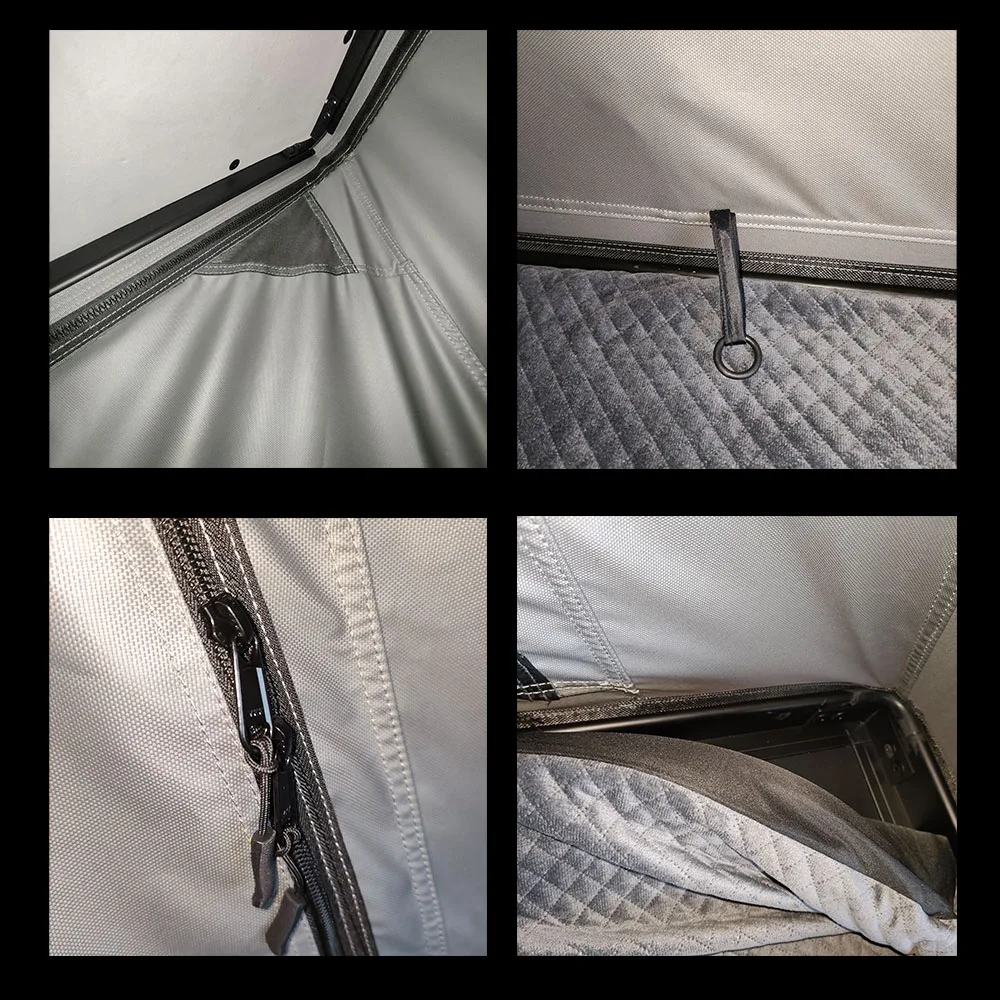 Tente de toit en toile imperméable de haute qualité pour 3-4 personnes, coque rigide de Camping Wrangler avec toit en aluminium