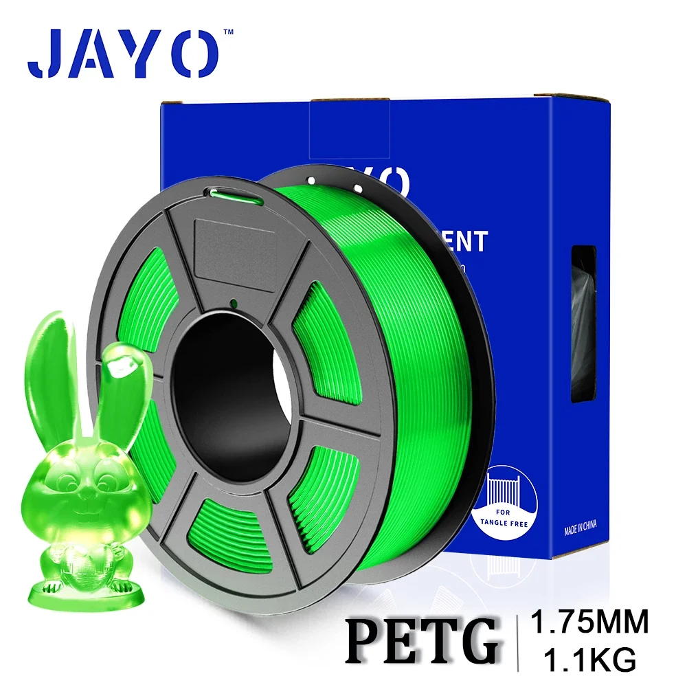 JAYO 3D PETG/PLA/PLA PLUS Drucker Transparante Filament 1,75 mm Transparenzserie & keine Blasen ungiftige 3D-Druckmaterialien