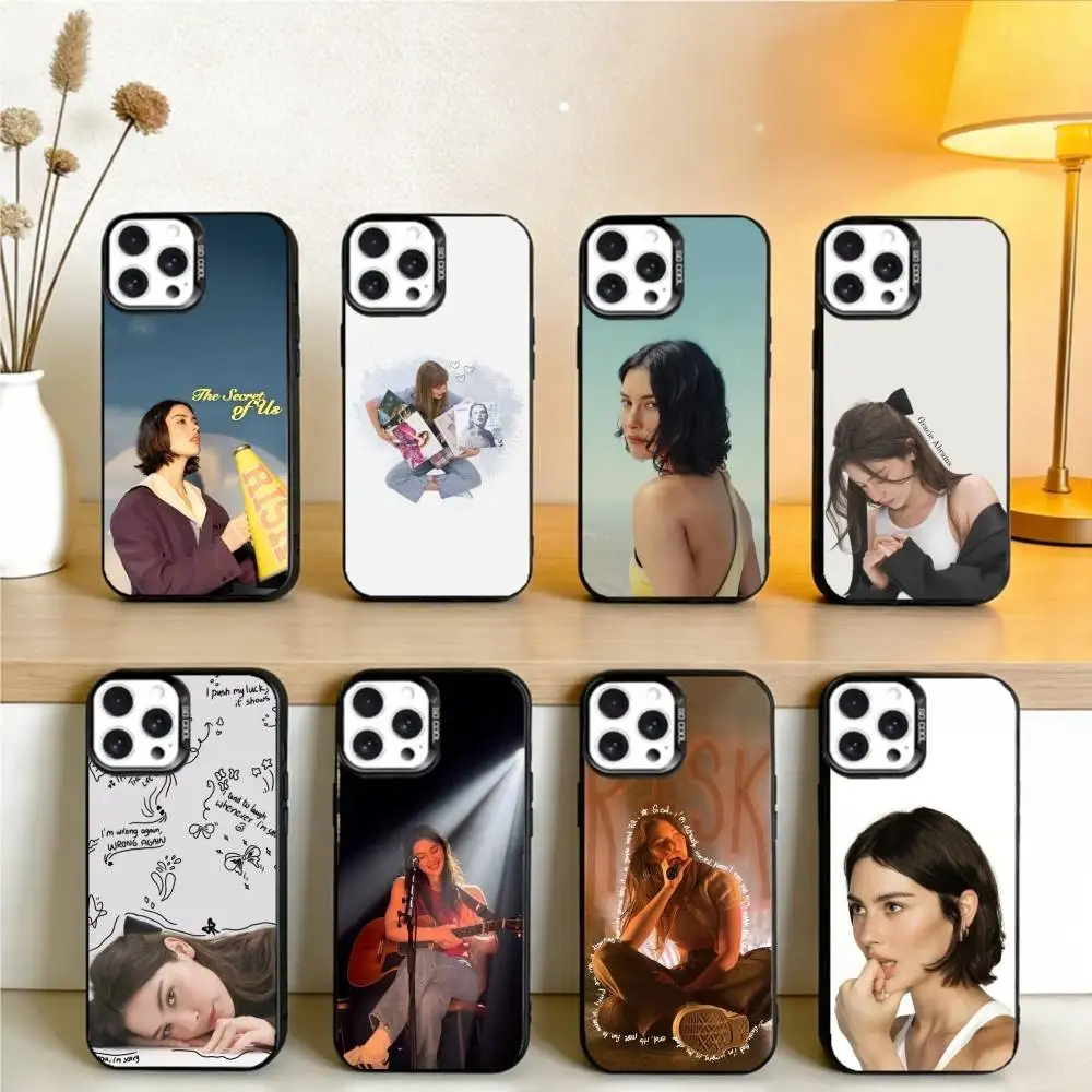 

G-Gracie Abrams Singer Phone Case For iPhone17, 16,15,14,13,12 Pro Max Black Candy Matte Shockproof Cover