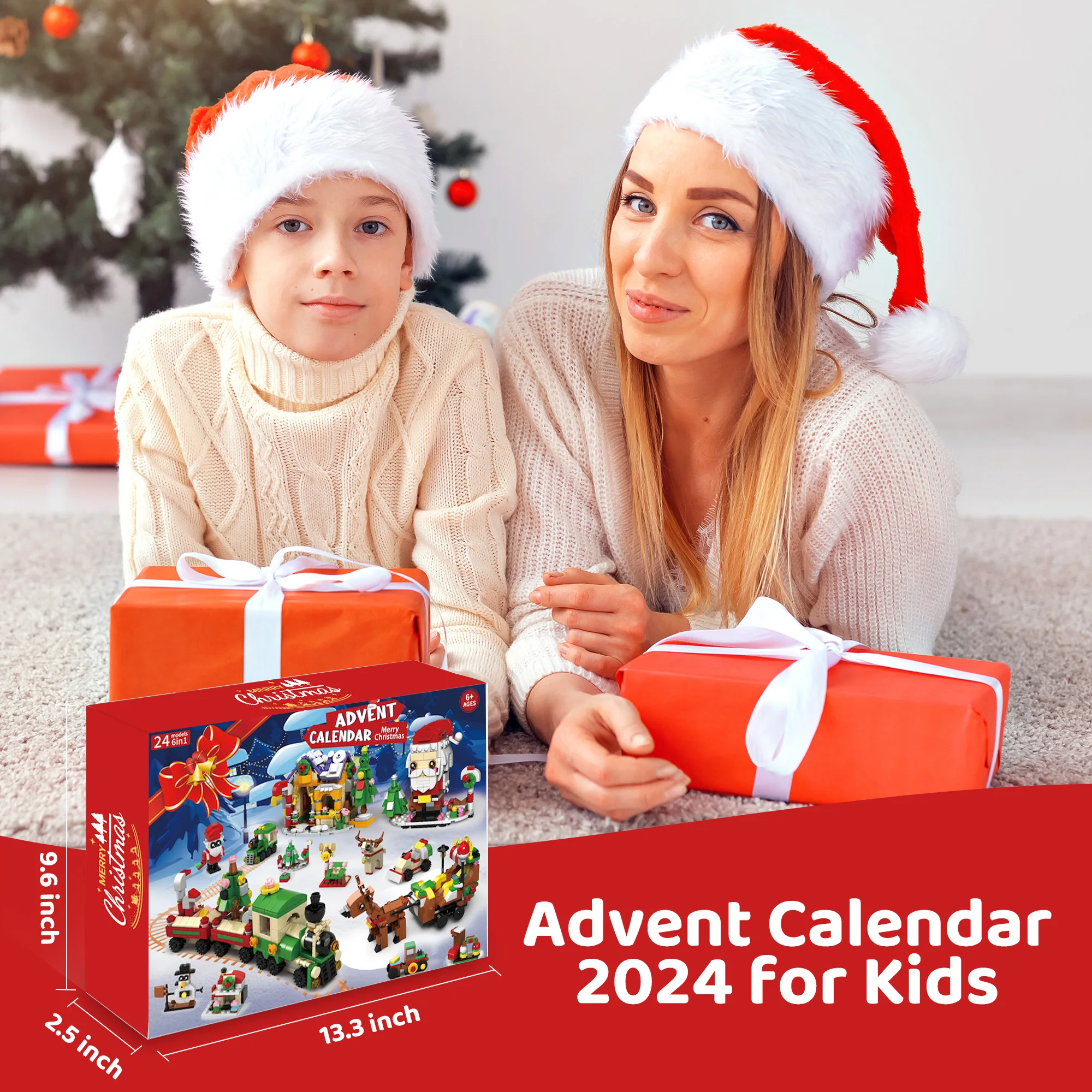 Christmas Building Blocks Advent Calendar - 24 Days of Holiday Surprises & Festive Fun - Creative Christmas Gift and Decoration