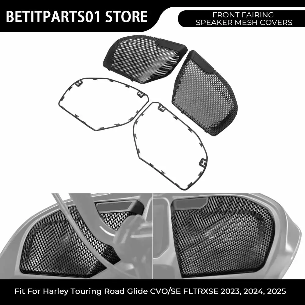 

Защитные решетки для динамиков переднего обтекателя мотоцикла для Harley Touring Road Glide CVO/SE FLTRXSE 2023-25, ST FLTRXSTSE 2024-2025
