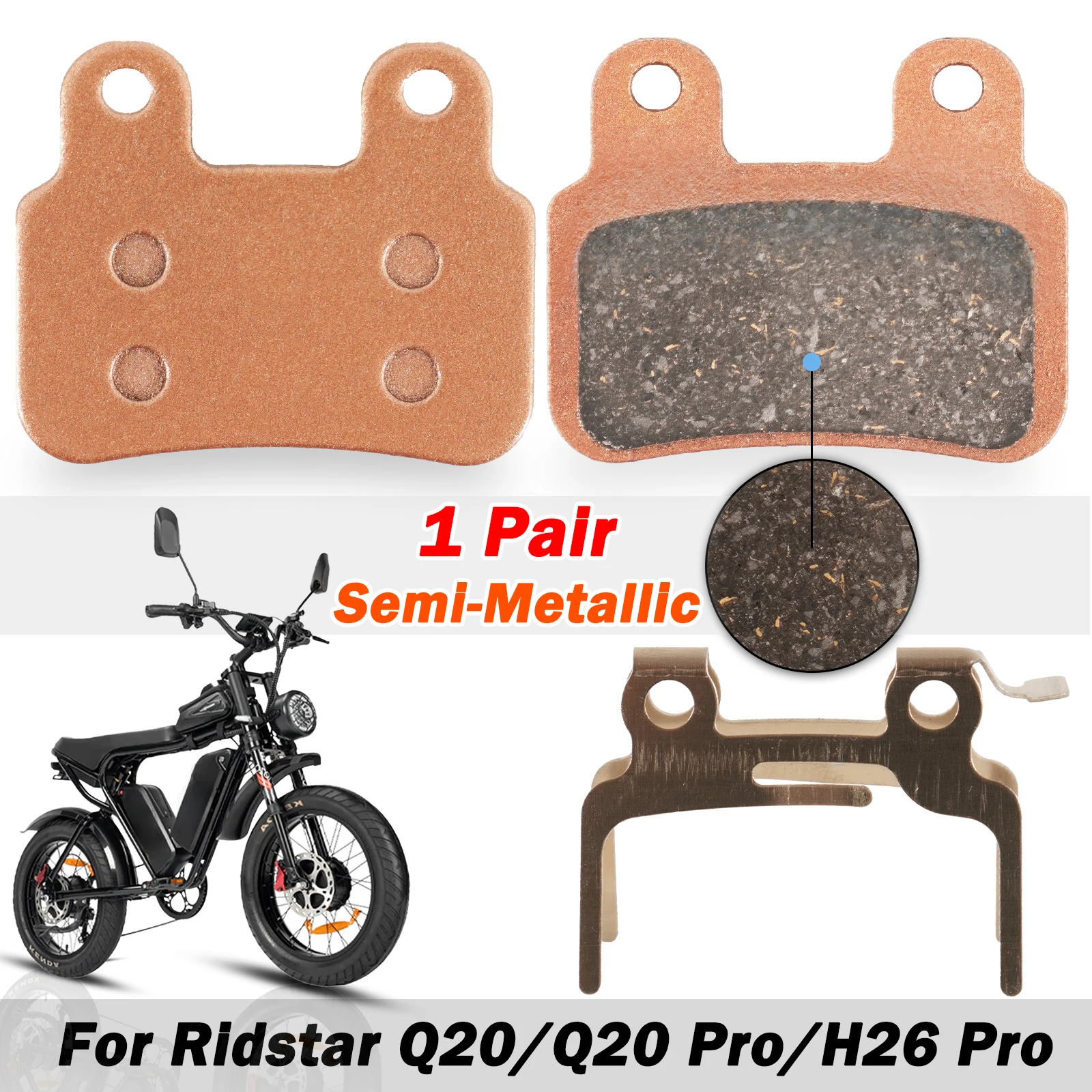 

Upgraded Front/Rear Ceramic Disc Brake Pads for Ridstar Q20/MINI/PRO, MN26, H20 PRO, DC26 & XD-KLBS DOT4 Calipers E-Bike Parts