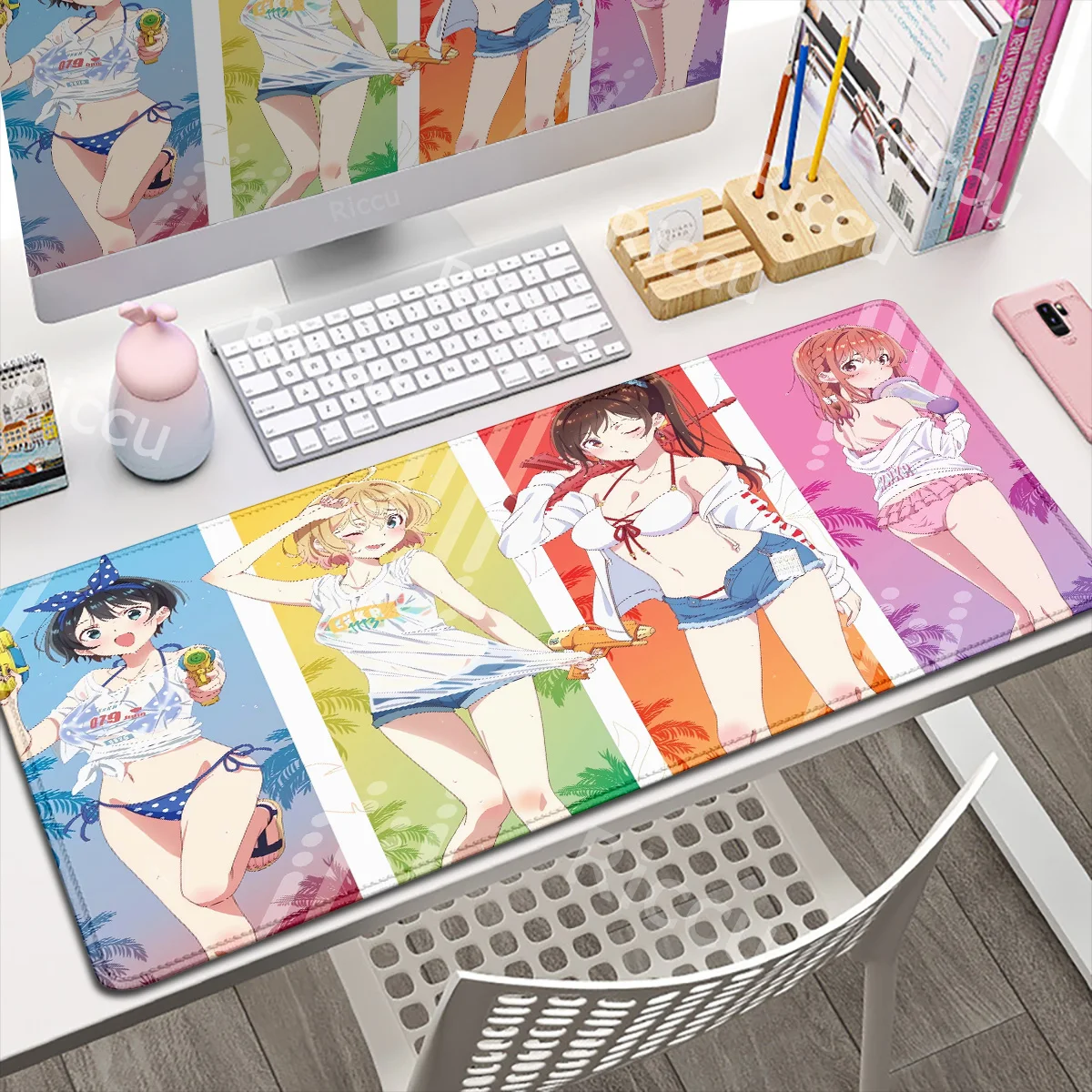 Rent-A-Girlfriend Mousepad Rubber Cartoon Anime Gaming HD Printing Non-slip XXL Mouse Pad Keyboard Desk Mat Accessories PC Mouse