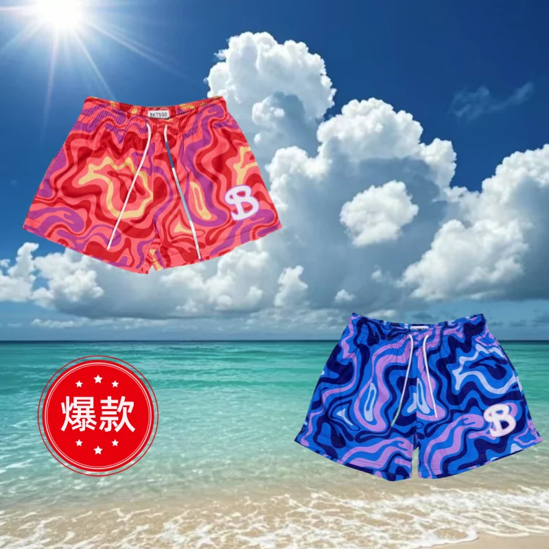 

Newest Summer Mesh Sweat Pants Fitness Shorts Men Quick Drying Loose Sport Breathable Running Beach Motorcycle Shorts