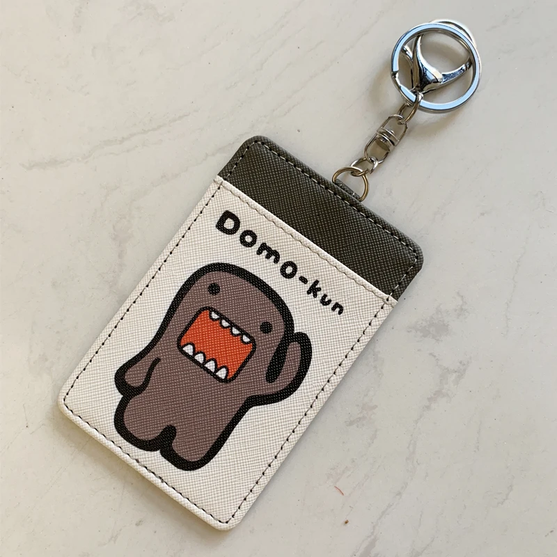 Domo Kun ID Card Holder for Women Men Anime Cute Bag Keychain Charms Card Case Protector Cover