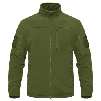 Autumn Winter Men's Fleece Jacket Outdoor Sports Tactical Coat Stand Collar Full Zip Warm Hiking Work Travel Jackets 3