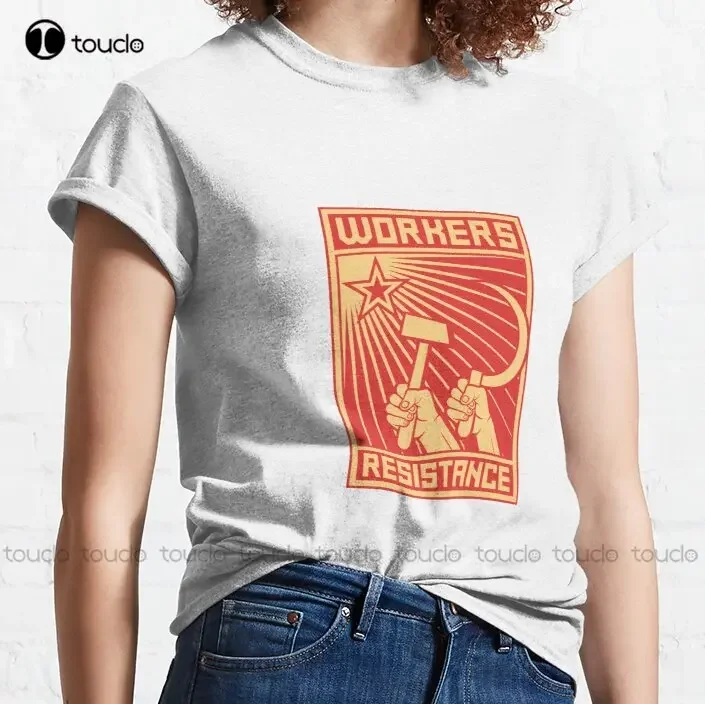 Workers Resistance T-Shirt Classic T-Shirt Boy Shirts Custom Aldult Teen Unisex Digital Printing Tee Shirts New Popular Xs-5Xl