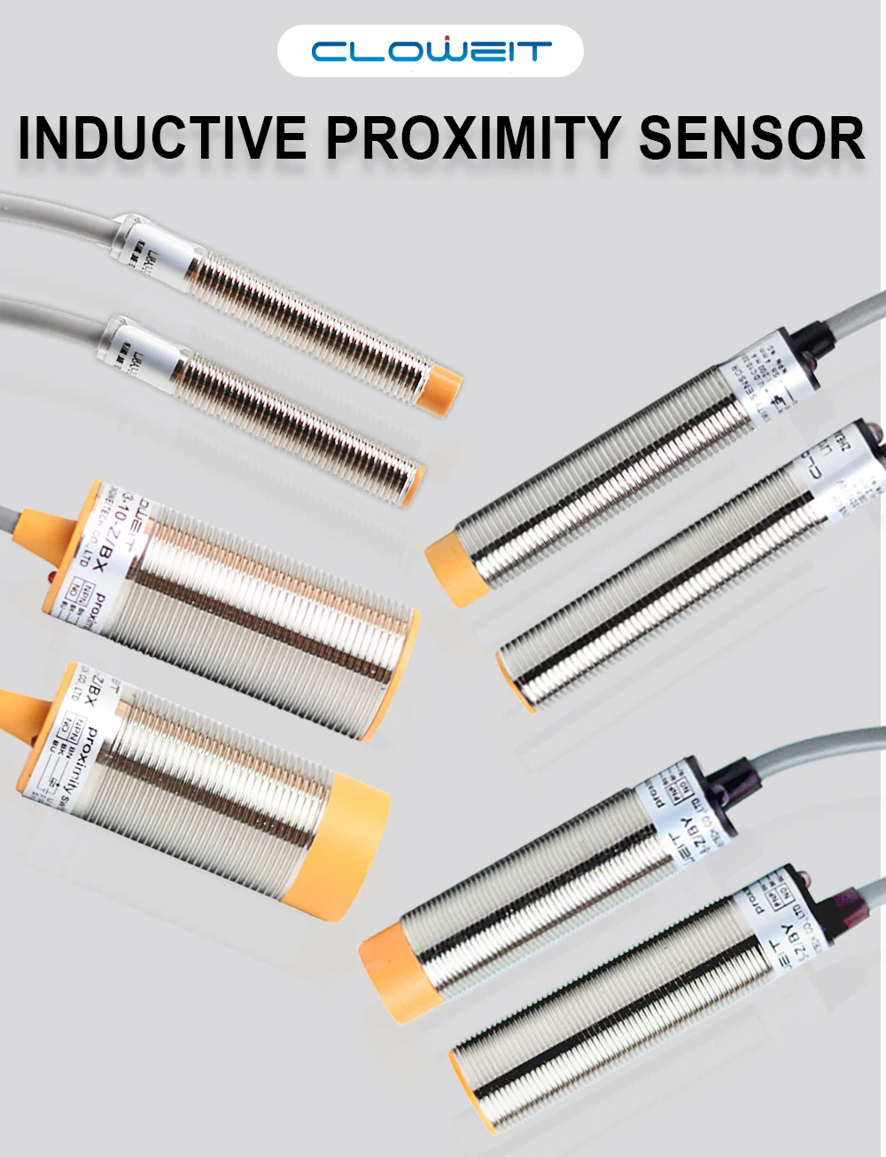 CLOWEIT M8 M12 M16 M18 M24 M30 Induktiver Näherungsschalter Sensor DC 6-36VAC 110V NO NC NPN PNP Metallerkennungsschalter – Detail 2
