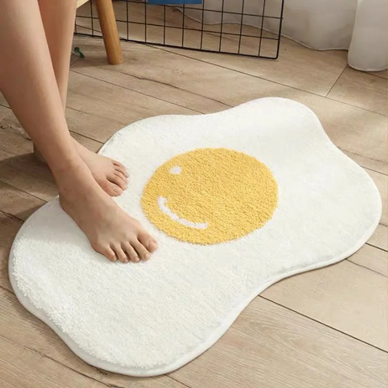 Egg Yolk Door Mat Carpet Area Rug Printing Technology Simple Housewarming Gift Handmade Non-Slip Decorative Carpet