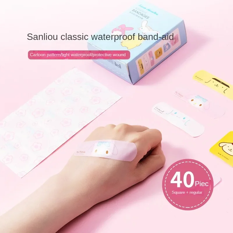 40 pz Sanrio Hello Kitty Cartoon Band-Aid impermeabile emostasi benda adesiva Kit di pronto soccorso medicazione medica cerotto adesivo