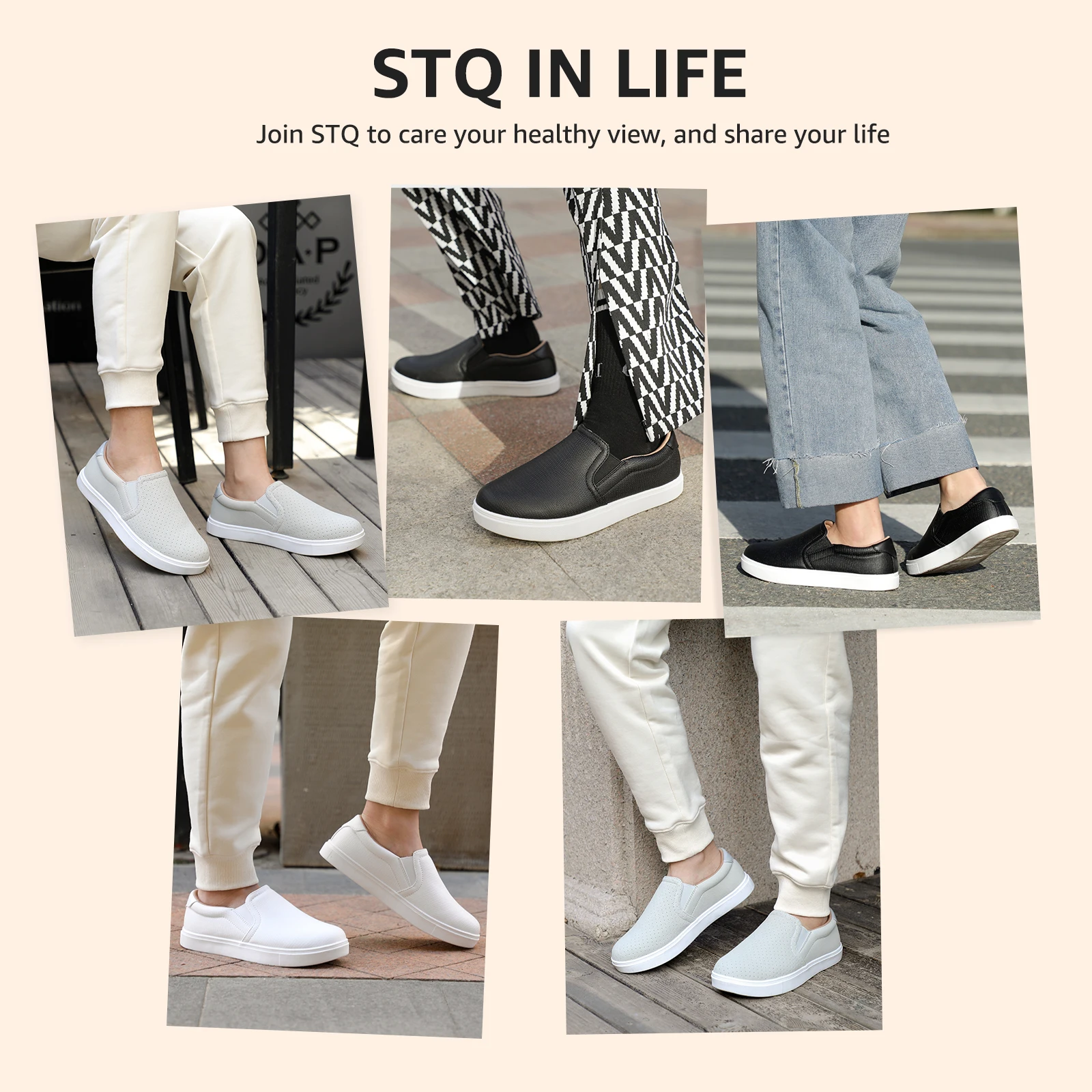 STQ Slip On Shoes for Women Comfort Fall Loafers Soft Business Casual Sneakers