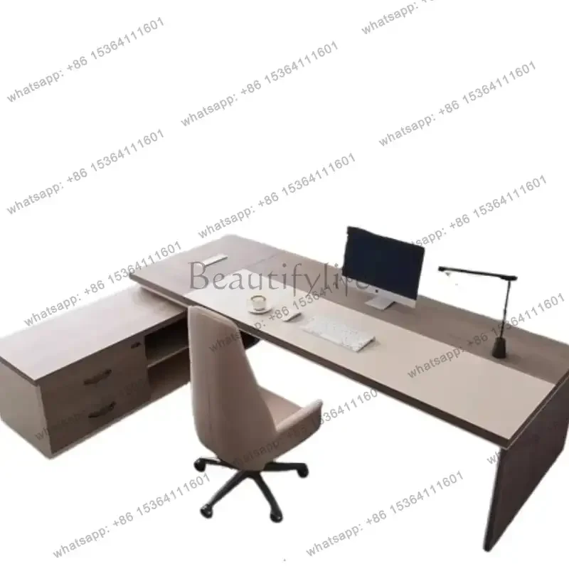 YJ Brown Designer Executive Office Desk Luxury Strong Luxury Modern Office Desks Standing White Escritorios De Ordenador Furnitu