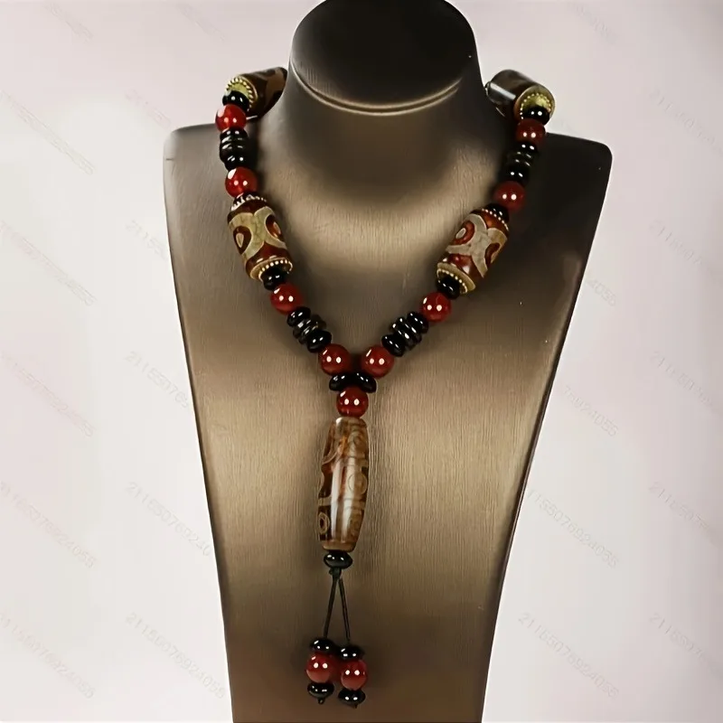 

Bohemian Style Necklace, Classic Style Dzi Bead Necklace Jewelry