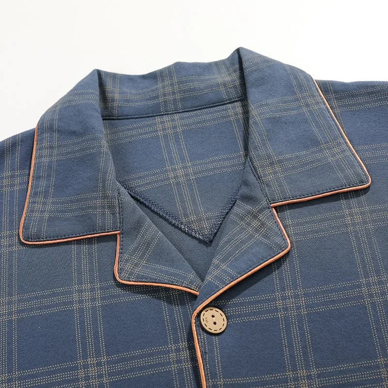 ชุด2ชิ้นสำหรับใส่อยู่บ้านชุดนอนวัยรุ่นแฟชั่นสำหรับผู้ชาย, ชุดนอนขนาดใหญ่พิเศษของเรียบง่ายลำลองชุดนอนผ้าฝ้าย100%