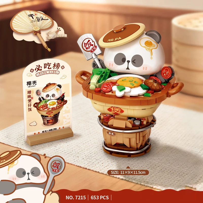 LOZ Micro Blocs de Construction Panda Hotpot Food Series Décoration de Bureau DIY Puzzle Modèle à Assembler Jouets Cadeaux d'Anniversaire pour Enfants