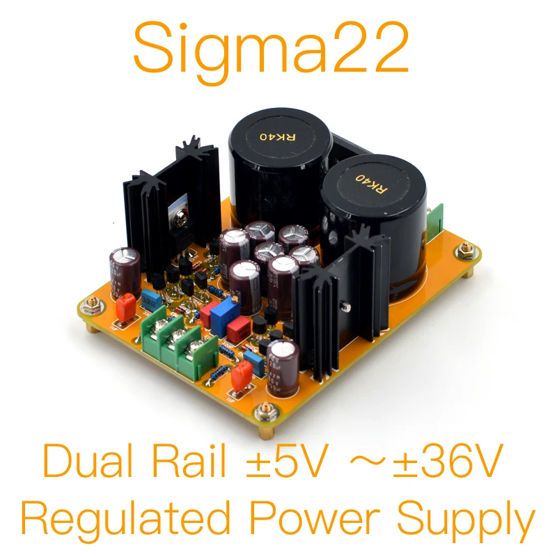 Fonte de Alimentação Regulada Totalmente Discreta Kit Faça Você Mesmo Placa Acabada Trilho Duplo ± 5v ± 36v Mofi-sigma22