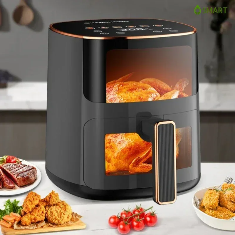 New household air fryer Large capacity smart reservation multi functional visual integrated with electric oven