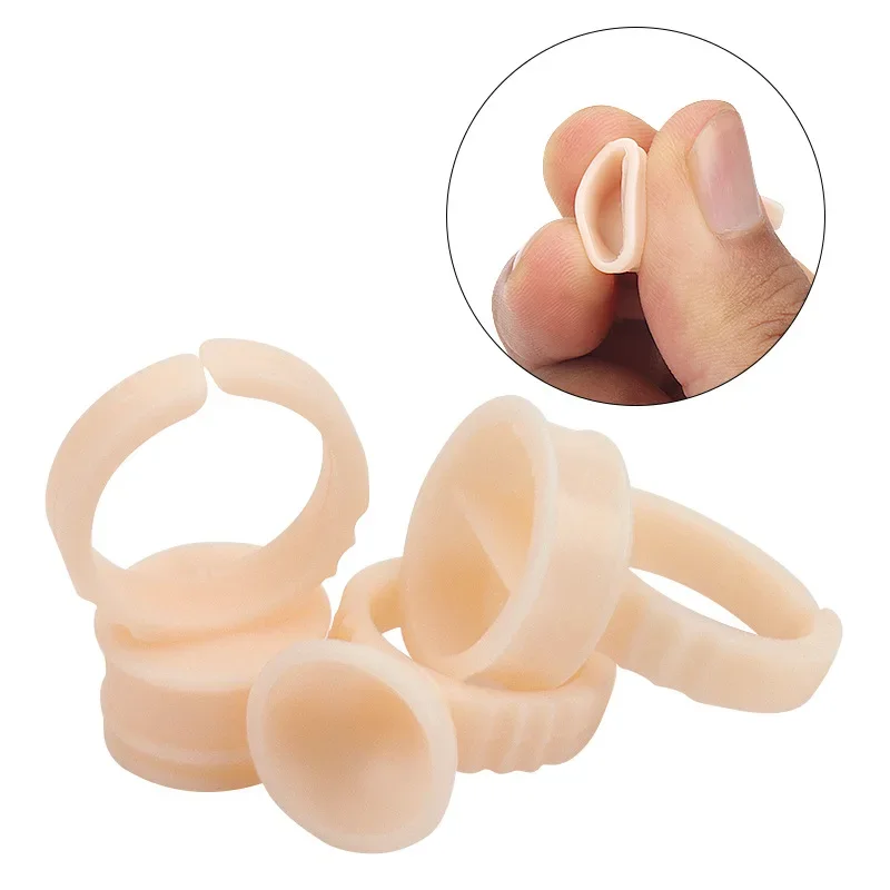 100Pcs anelli di colla per pigmenti in Silicone usa e getta Microblading Tattoo Cups estensione delle ciglia strumenti per il trucco forniture per ciglia strumento per ciglia