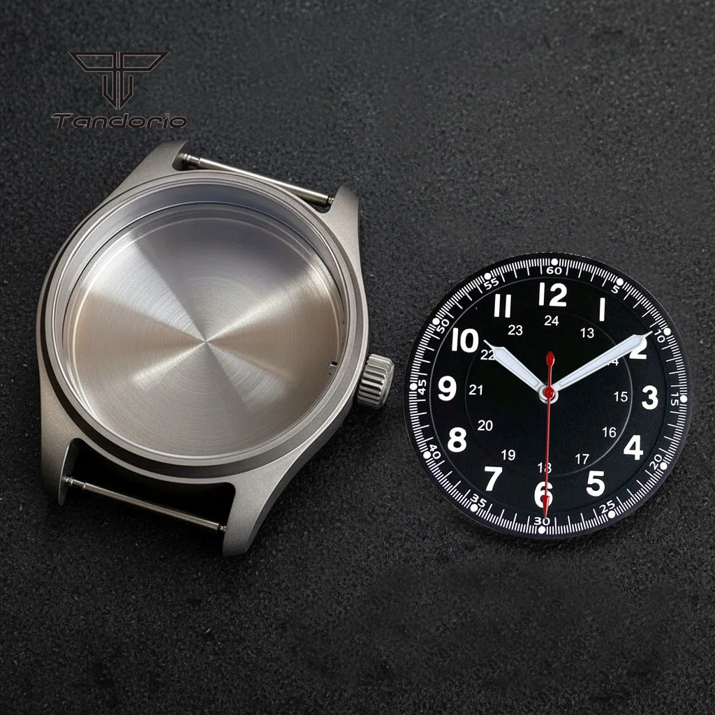 Titanium 39mm Pilot Watch Case+Dial Hands Set Accessory Parts Sapphire Glass Waterproof Fit NH35 ETA2824 PT5000 Miyota8215 821A image 3