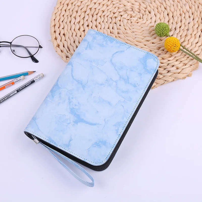 A6 Hand Zip Bag Marble Loose Leaf Binder Notebook Inner Core Cover Note Book Planner Office Stationery Supplies