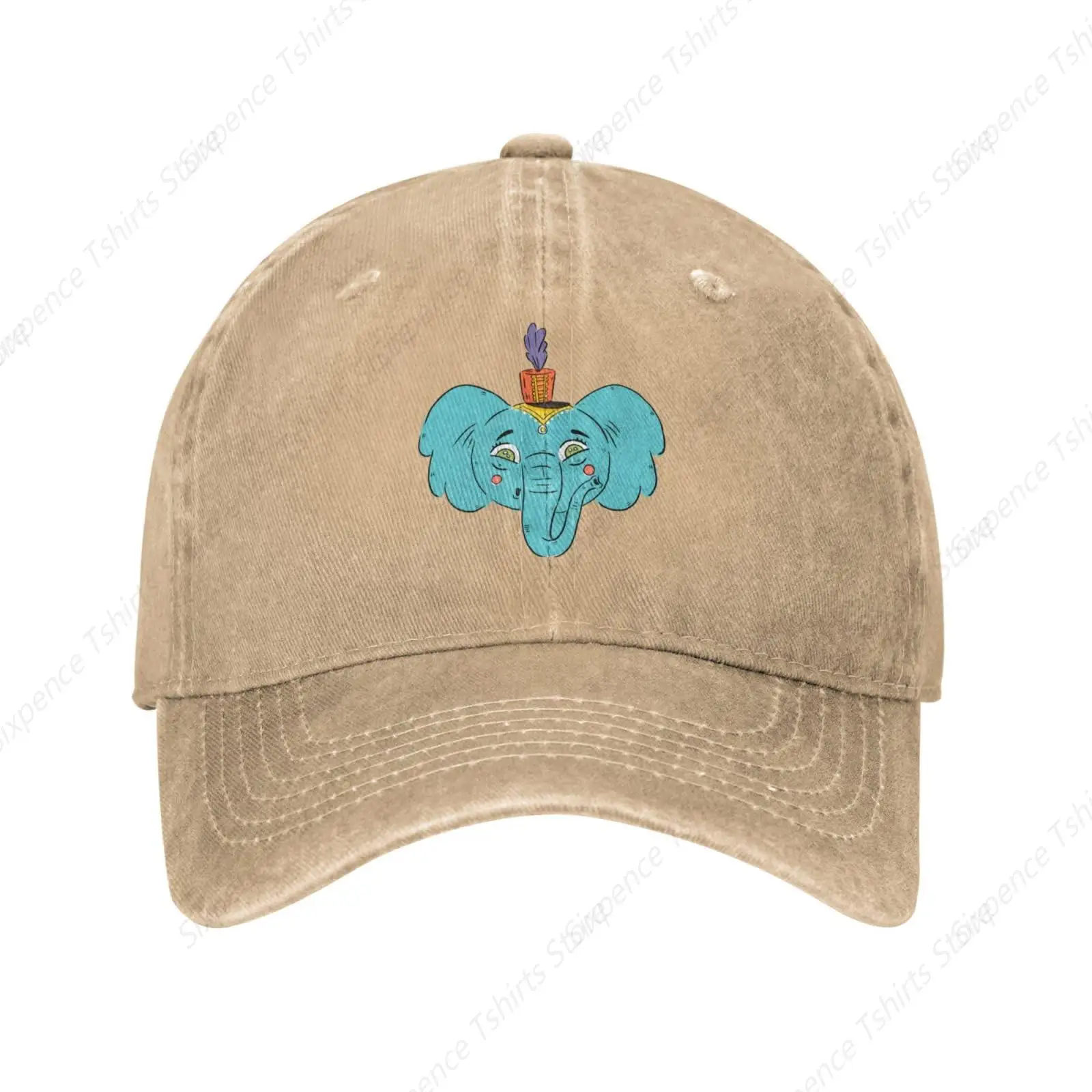 Cute Elephant Baseball Cap for Men Women Vintage Trucker Hat Golf Hats Dad Hat Natural