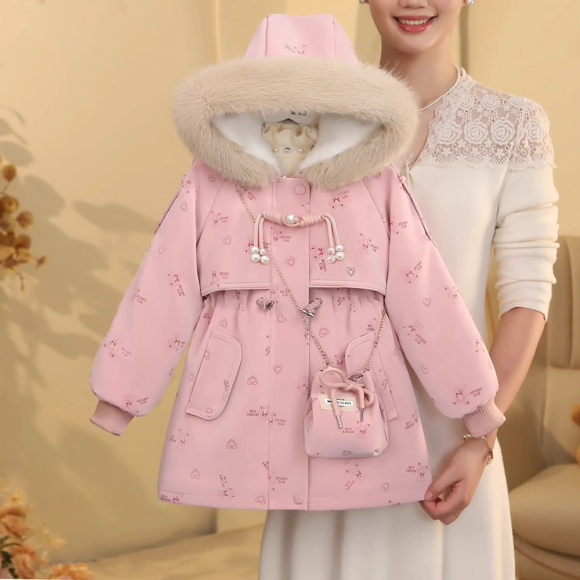 

Зимние теплые непромокаемые парки с капюшоном на флисовой подкладке для девочек, куртки для похудения, детское плотное пальто, детская одежда, ветровка, От 5 до 16 лет