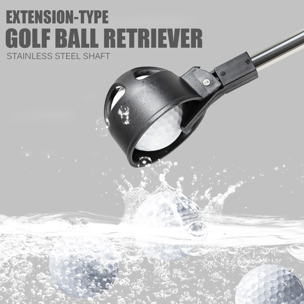 Extension-type Golf Ball Retriever Stainless Steel Shaft Telescopic Rod Golf Outdoor Sport Accessory Portable Pick Up Tool