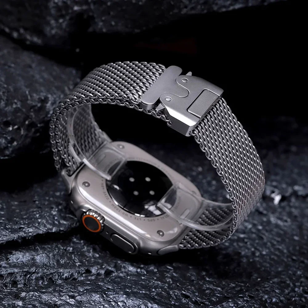 Titanium Straps For Apple watch Ultra 2 49mm Series 10 9 8 7 6 5 4 SE 46mm 42mm 41mm 45mm 44mm 38-40mm Milanese Loop Accessories