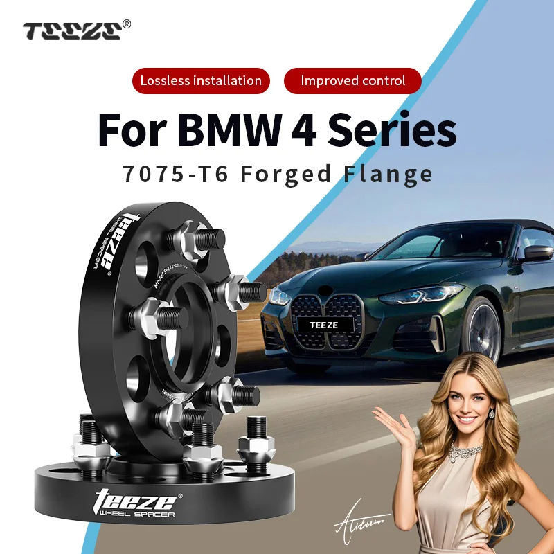 

Teeze 2pcs 5x112 66.6 M14x1.25 Hub Centric Black Forged wheel spacer For BMW 2020-2025 4 Series G22/G23 15/20/25/30/35mm