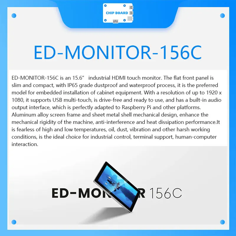

ED-MONITOR-156C: 15.6" Industrial-Grade Waterproof Touchscreen with Full HD HDMI Interface