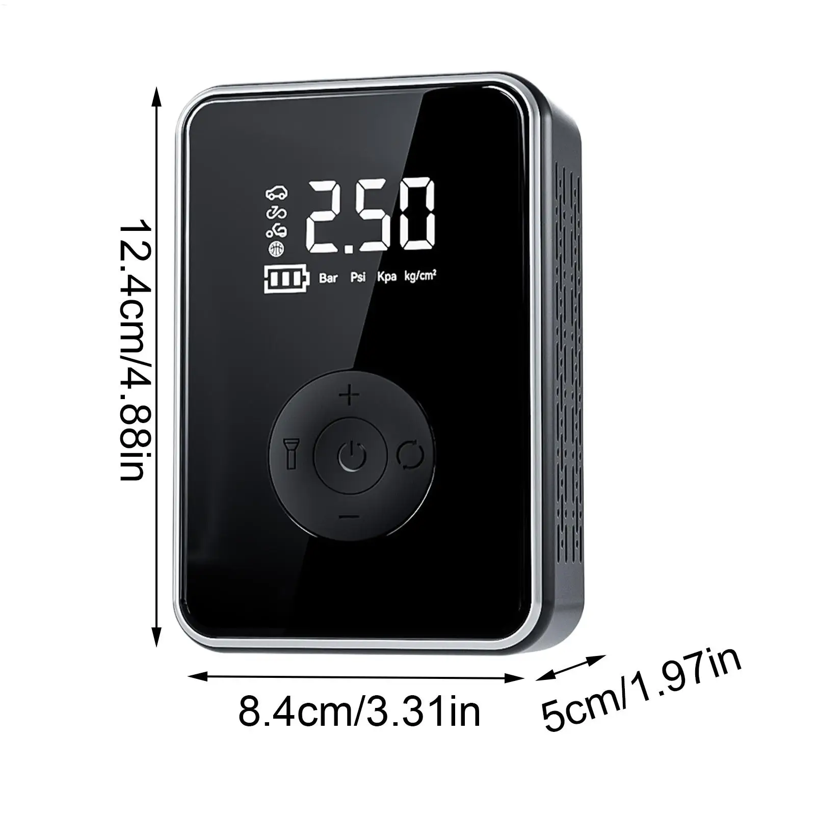 منفاخ الإطارات ضاغط الهواء المحمول شاشة ديجيتال منفاخ لاسلكي مع ضوء ضاغط هواء الإطارات القابلة لإعادة الشحن مع السيارات