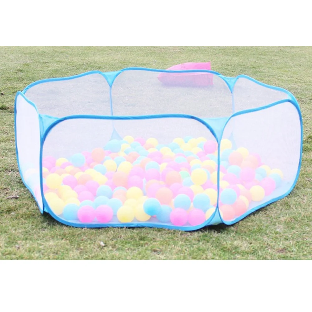 1 PC บทกวี Ball สระว่ายน้ําสุทธิพับ Ball เต็นท์สระว่ายน้ํา Ocean Balls รั้ว Ball PIT บทกวี (สีฟ้า) Ocean Ball เต็นท์