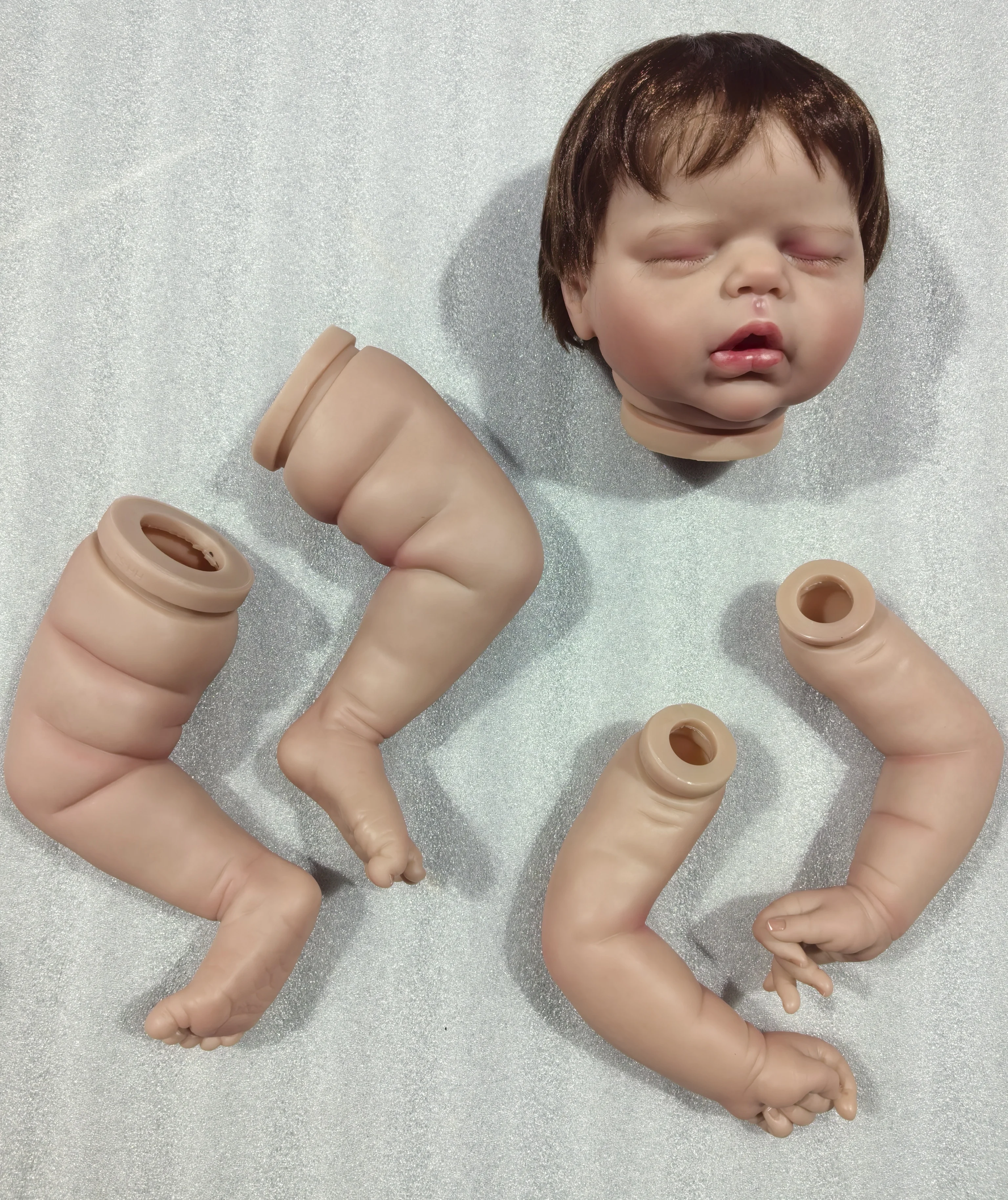 NPK 22 Inch Alexis Lifelike Unfinished Reborn Doll Kit - Painted Doll Parts with Hand Root Hair for Collectors And Craftsmen
