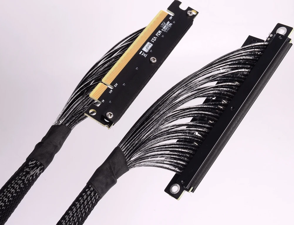 ADT PCIe Double Reverse Turn Rechts-/Links-Verlängerungskabel Gen4 PCI Express 4.0 X16 Soft Bending Grafikkarten A4 ITX-Serverkabel