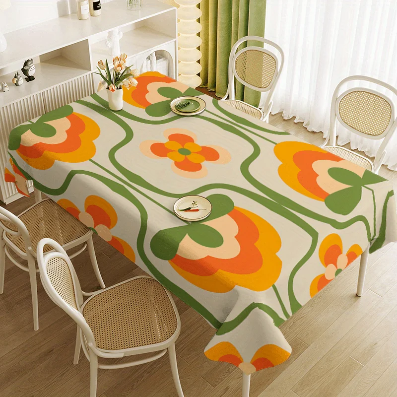 Retro floral Morandi color scheme, recreating the nostalgic feeling of the 1970s. Durable polyester.
